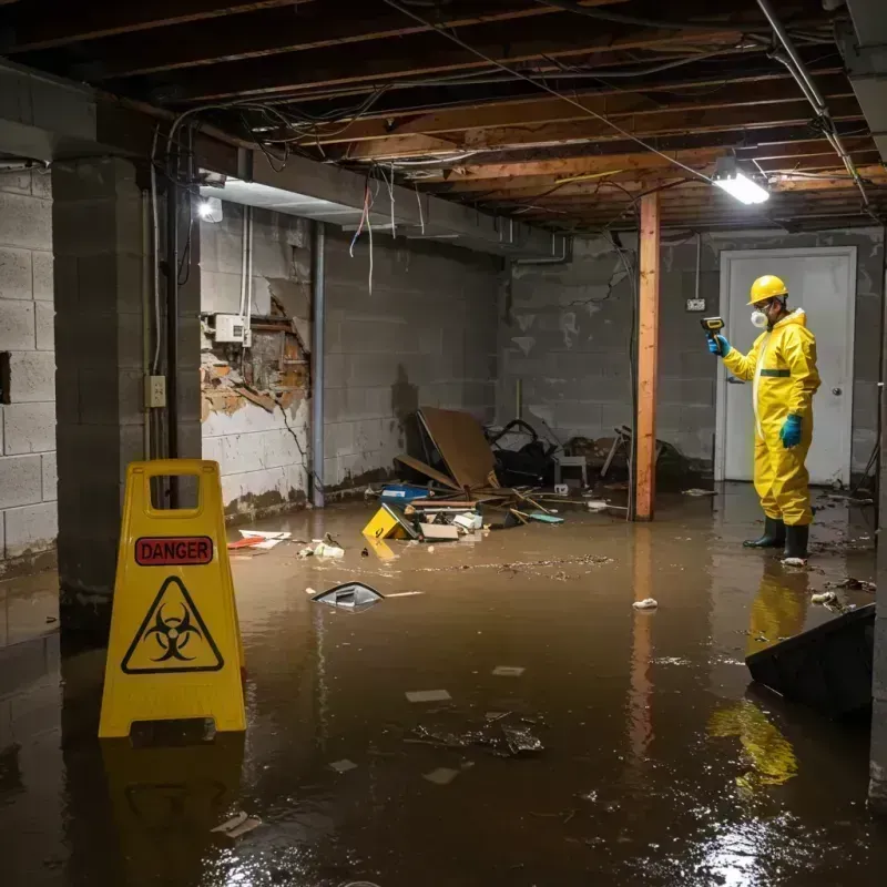 Flooded Basement Electrical Hazard in Grandview, IL Property